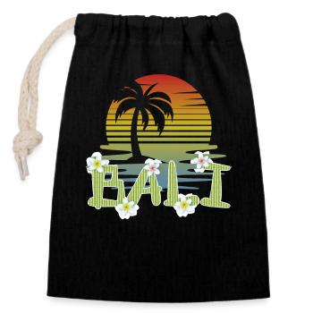 Bali - Indonesien - Verschließbarer Geschenkbeutel aus Baumwolle (14x20cm) - Schwarz - Vorne