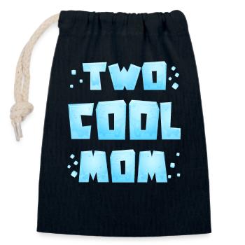 Deux cool - 2ème anniversaire pour maman - Sac cadeau en coton avec cordon (14 x 20 cm) - bleu marine - Devant