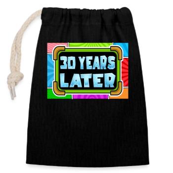 30 years later Birthday Gift - Closable cotton gift bag (14x20cm) - black - Front