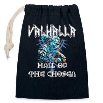 Valhalla - Hall of the chosen - Verschließbarer Geschenkbeutel aus Baumwolle (14x20cm) - Navy - Vorne