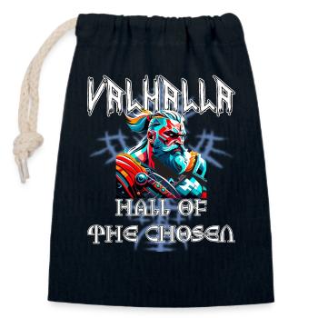 Valhalla - Hall of the chosen - Verschließbarer Geschenkbeutel aus Baumwolle (14x20cm) - Navy - Vorne
