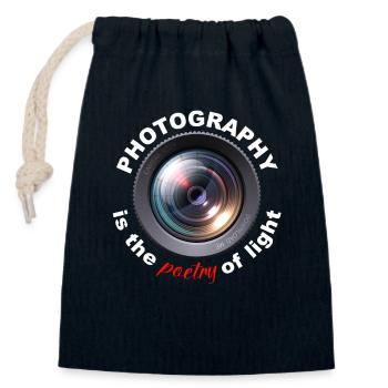 Photography is the poetry of light - Verschließbarer Geschenkbeutel aus Baumwolle (14x20cm) - Navy - Vorne