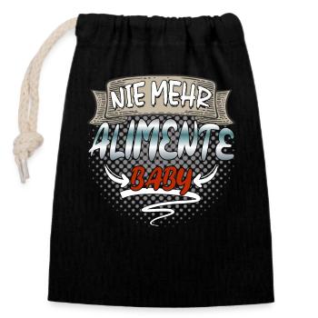 No more alimony - Closable cotton gift bag (14x20cm) - black - Front