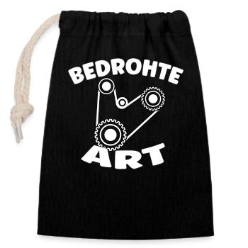 Bedrohte Art - Verbrennungsmotor Auto Design - Verschließbarer Geschenkbeutel aus Baumwolle (14x20cm) - Schwarz - Vorne