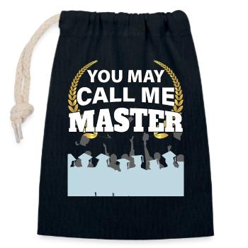 You can call me Master Abschluss Design - Verschließbarer Geschenkbeutel aus Baumwolle (14x20cm) - Navy - Vorne