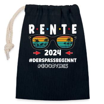 Rente 2024 - der Spaß beginnt - Verschließbarer Geschenkbeutel aus Baumwolle (14x20cm) - Navy - Vorne