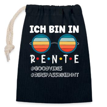 Rente - der Spaß beginnt - Verschließbarer Geschenkbeutel aus Baumwolle (14x20cm) - Navy - Vorne