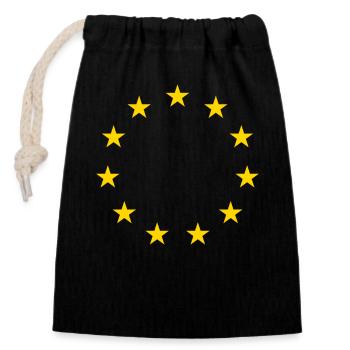 Drapeau pro-UE de l’Europe - Sac cadeau en coton avec cordon (14 x 20 cm) - noir - Devant
