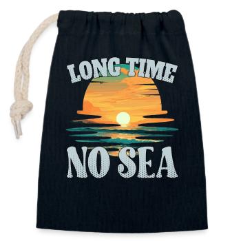 Long time no sea - lange Zeit kein Meer - Closable cotton gift bag (14x20cm) - navy - Front