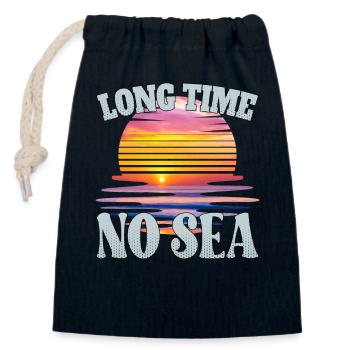 Long time no sea - lange Zeit kein Meer - Closable cotton gift bag (14x20cm) - navy - Front