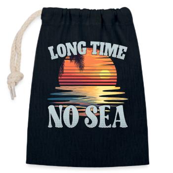 Long time no sea - lange Zeit kein Meer - Closable cotton gift bag (14x20cm) - navy - Front