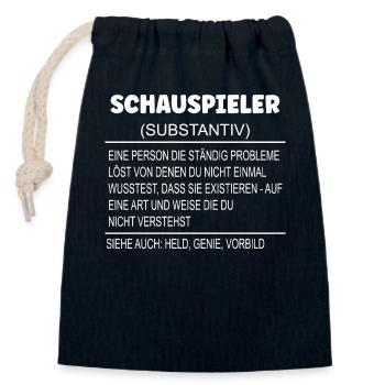 Wörterbuch Erklärung SCHAUSPIELER Held, Genie - Verschließbarer Geschenkbeutel aus Baumwolle (14x20cm) - Navy - Vorne