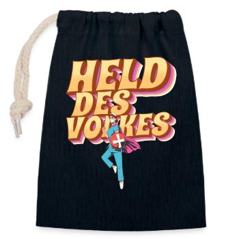 Held des Volkes - Verschließbarer Geschenkbeutel aus Baumwolle (14x20cm) - Navy - Vorne