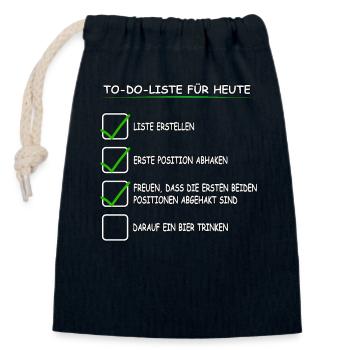 To Do Liste für heute - Verschließbarer Geschenkbeutel aus Baumwolle (14x20cm) - Navy - Vorne