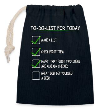 To Do List for today - Verschließbarer Geschenkbeutel aus Baumwolle (14x20cm) - Navy - Vorne