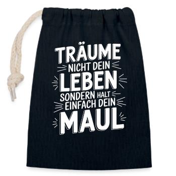 Don't dream your life, keep your mouth shut - Closable cotton gift bag (14x20cm) - navy - Front