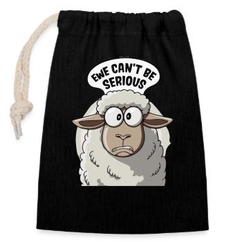 Ewe cant be serious - funny sheep design - Closable cotton gift bag (14x20cm) - black - Front