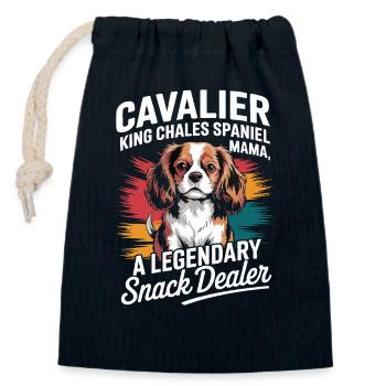 Cavalier King Charles Mama Revendeur de collations légendaire - Sac cadeau en coton avec cordon (14 x 20 cm) - bleu marine - Devant