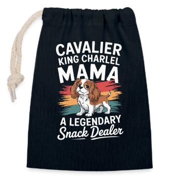 Cavalier King Charles Mama Revendeur de collations légendaire - Sac cadeau en coton avec cordon (14 x 20 cm) - bleu marine - Devant