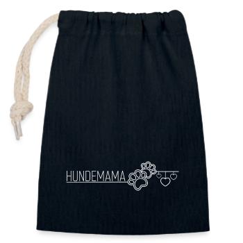 Hundemama Pfote Herz - Verschließbarer Geschenkbeutel aus Baumwolle (14x20cm) - Navy - Vorne