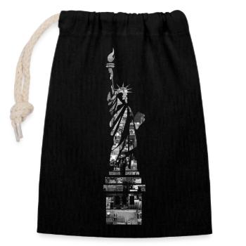 New York City Statue of Liberty - Closable cotton gift bag (14x20cm) - black - Front
