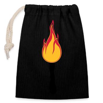 fackel nachtwanderung licht hell feuer flamme heis - Verschließbarer Geschenkbeutel aus Baumwolle (14x20cm) - Schwarz - Vorne