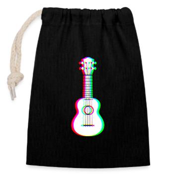 EDM - Acoustic Guitar - Glitch Rave Style - Closable cotton gift bag (14x20cm) - black - Front