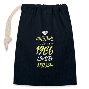 1986 Édition limitée - Sac cadeau en coton avec cordon (14 x 20 cm) - bleu marine - Devant