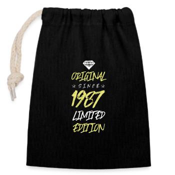 1987 Limited Edition - Closable cotton gift bag (14x20cm) - black - Front