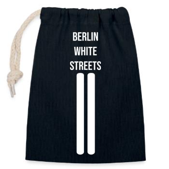 Weisse Strassen Berlins - Verschließbarer Geschenkbeutel aus Baumwolle (14x20cm) - Navy - Vorne
