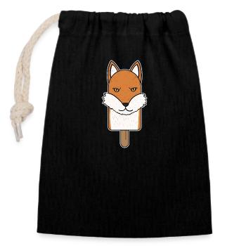 Fox Head Popsicle - Closable cotton gift bag (14x20cm) - black - Front