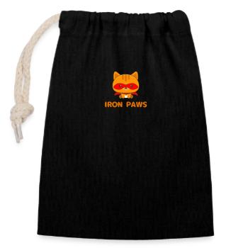 IRON PAWS - Closable cotton gift bag (14x20cm) - black - Front