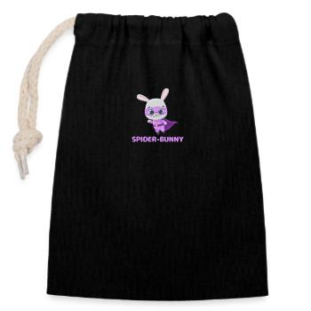 SPIDER-BUNNY - Closable cotton gift bag (14x20cm) - black - Front