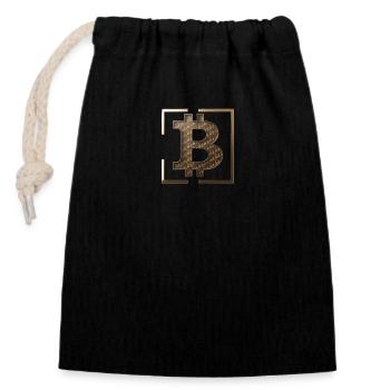 BTC Logo - Sac cadeau en coton avec cordon (14 x 20 cm) - noir - Devant