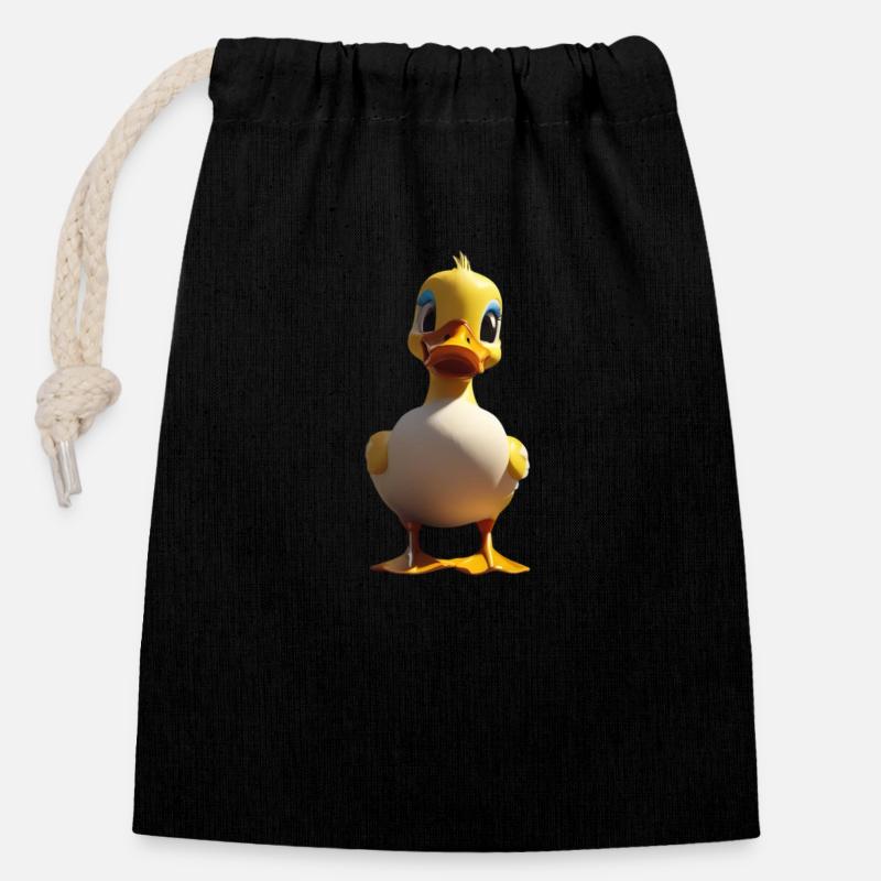 Canard sucré - Sac cadeau en coton avec cordon (14 x 20 cm) - noir