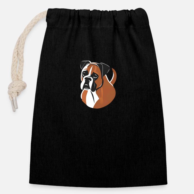 Hunde Bulldogge - Verschließbarer Geschenkbeutel aus Baumwolle (14x20cm) - Schwarz