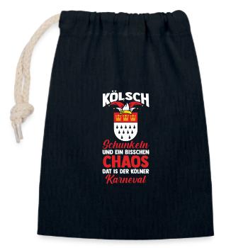 Kölle Alaaf Jecken Carnival Cologne Carnival - Closable cotton gift bag (14x20cm) - navy - Front