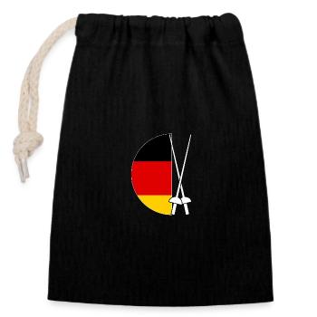 Fencing Germany Flag Fencing - Closable cotton gift bag (14x20cm) - black - Front