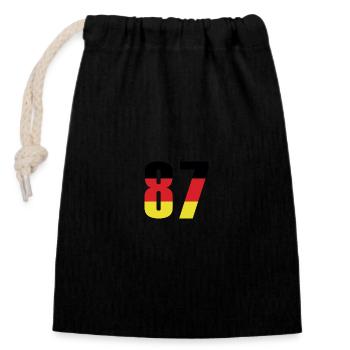 87 Number Germany Jersey - Closable cotton gift bag (14x20cm) - black - Front