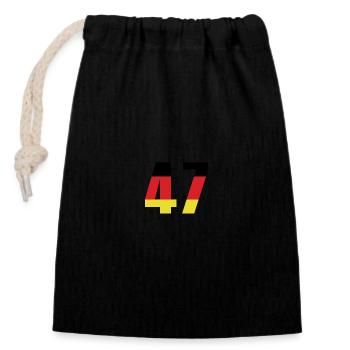47 Number Germany Jersey - Closable cotton gift bag (14x20cm) - black - Front