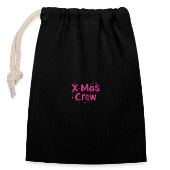 X-Mas Crew - Closable cotton gift bag (14x20cm) - black - Front
