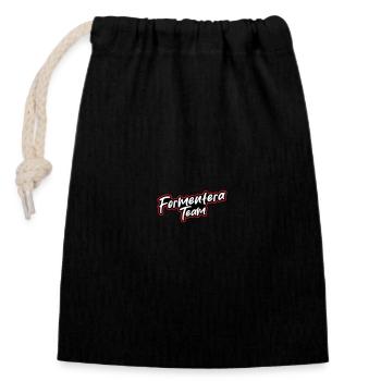 Formentera Team - Closable cotton gift bag (14x20cm) - black - Front