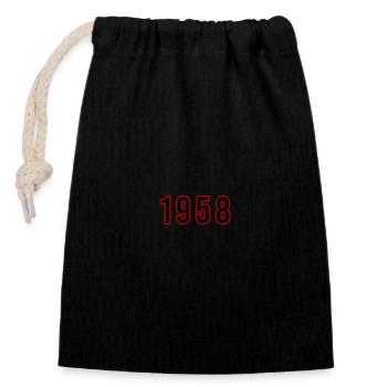 1958 Year Number - Closable cotton gift bag (14x20cm) - black - Front