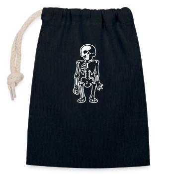 Skeleton Costume Bones Halloween Horror - Closable cotton gift bag (14x20cm) - navy - Front
