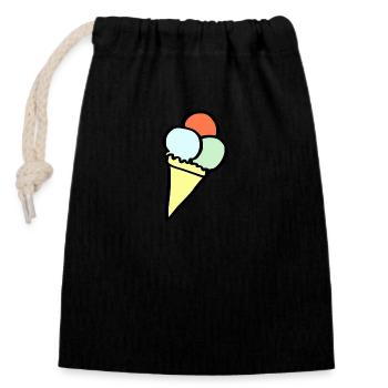 Crème glacée colorée - Sac cadeau en coton avec cordon (14 x 20 cm) - noir - Devant