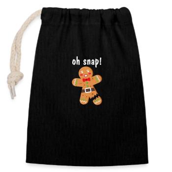 Pain d'épice Oh Snap! - Closable cotton gift bag (14x20cm) - black - Front