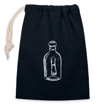 Flaschenpost Hand gezeichnet - Verschließbarer Geschenkbeutel aus Baumwolle (14x20cm) - Navy - Vorne