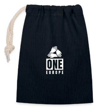 Une seule Europe - Sac cadeau en coton avec cordon (14 x 20 cm) - bleu marine - Devant