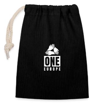 Une seule Europe - Sac cadeau en coton avec cordon (14 x 20 cm) - noir - Devant