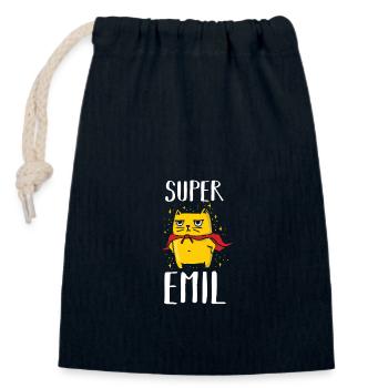 Emil - Verschließbarer Geschenkbeutel aus Baumwolle (14x20cm) - Navy - Vorne